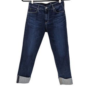 AG Adriano Goldschmied The High Rise Stevie Cuff Cropped Jeans Size 28 R Women